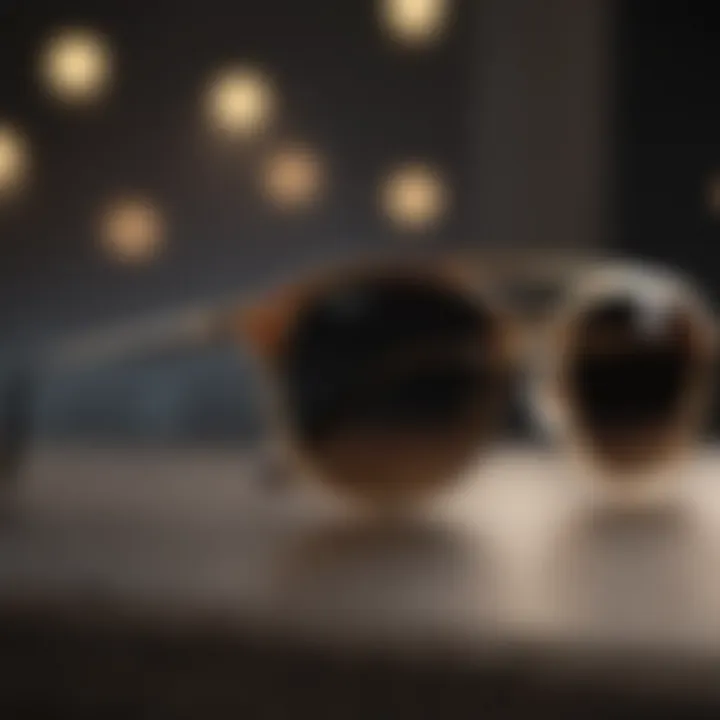 Elegant sunglasses displayed on a stylish surface