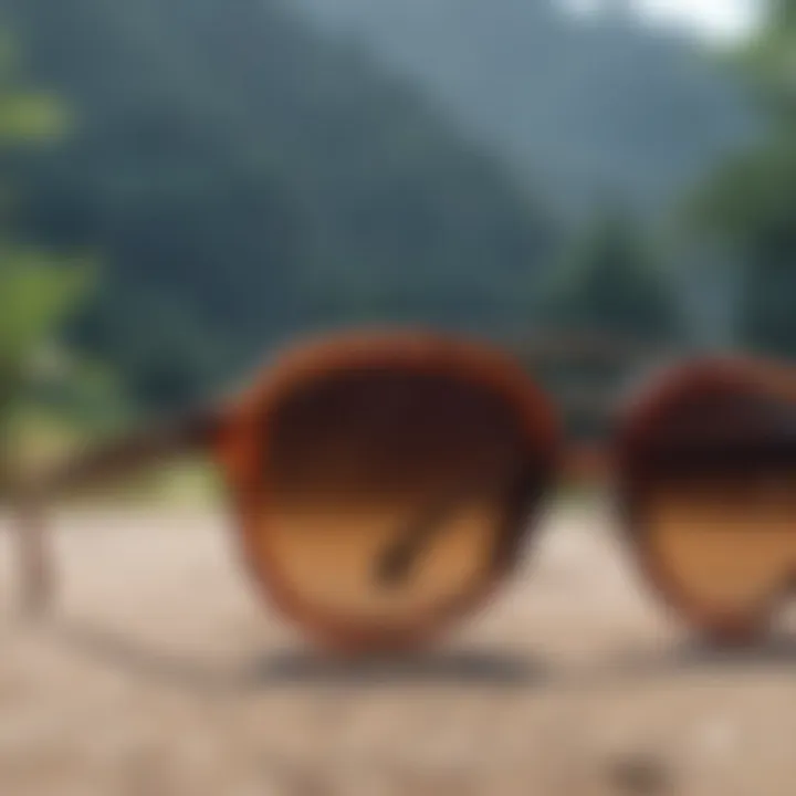 Eco-friendly sunglasses with sustainability icons