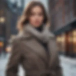 A sophisticated ensemble featuring a long wool coat and stylish scarf