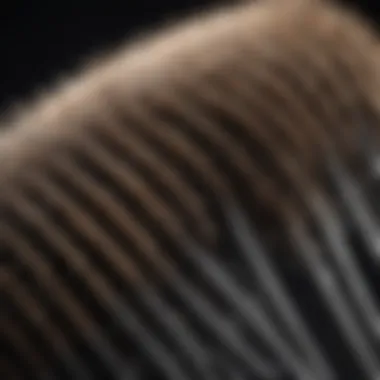 Detailed close-up of bristles and heating elements