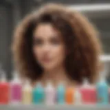 A vibrant display of various co-washing products tailored for curly hair.