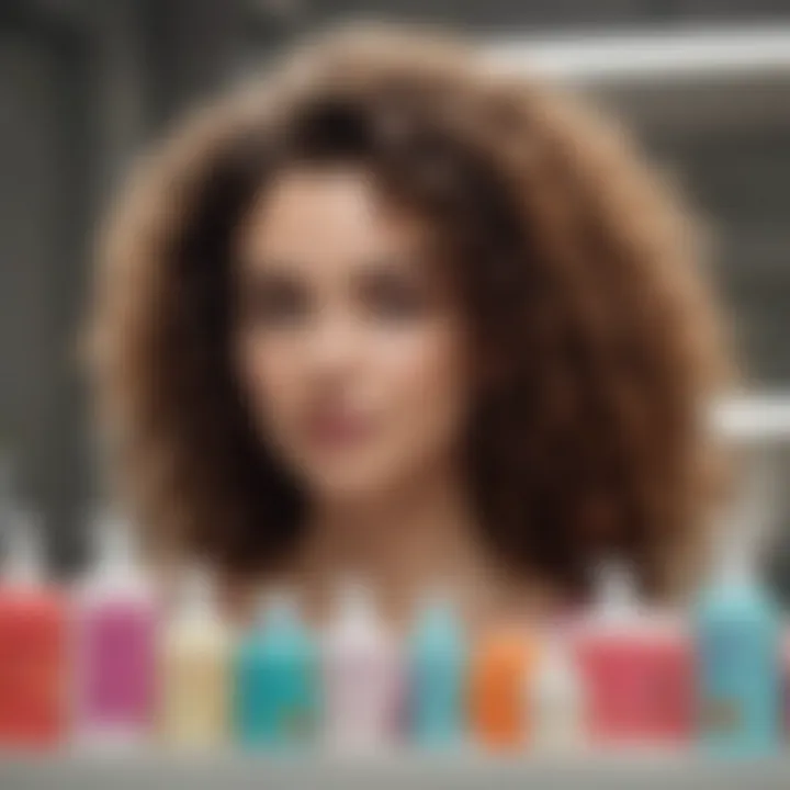 A vibrant display of various co-washing products tailored for curly hair.