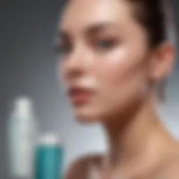 Illustration of various acne treatment products