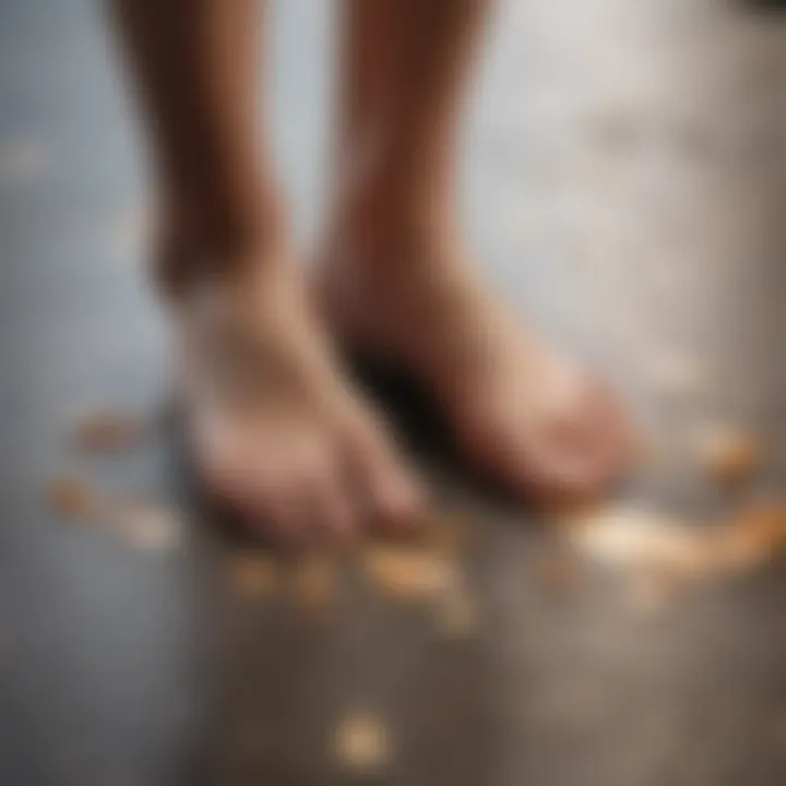 Close-up of peeling skin on the feet