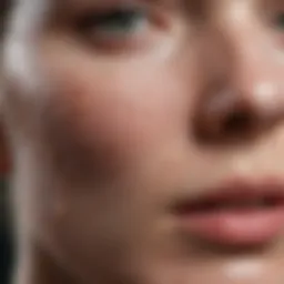 Close-up of skin with fungal acne outbreak