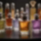 An elegant collection of perfume bottles showcasing diverse designs