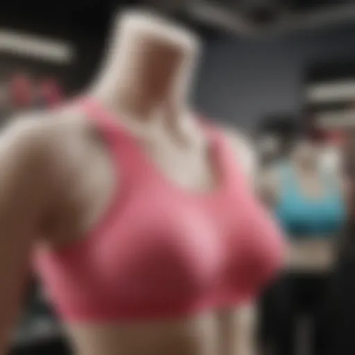 A well-fitted sports bra on a mannequin showcasing support features.