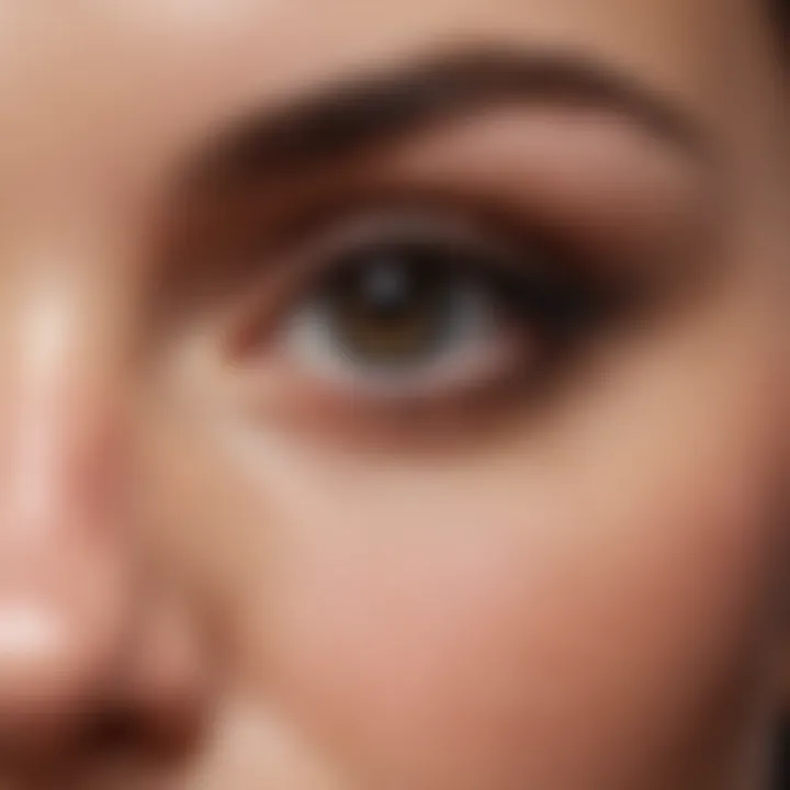 Close-up of elegant eyelashes enhanced by a lash serum