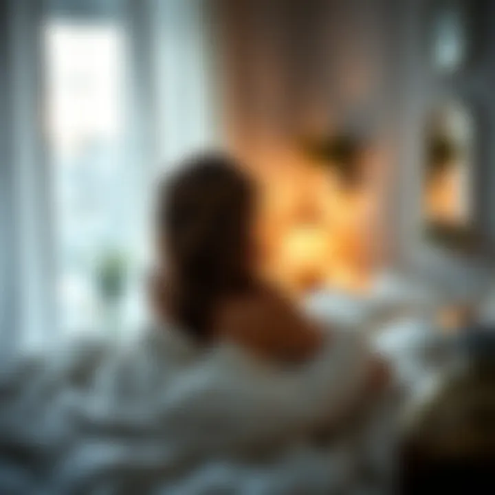 A serene bedroom with a cozy nighttime routine