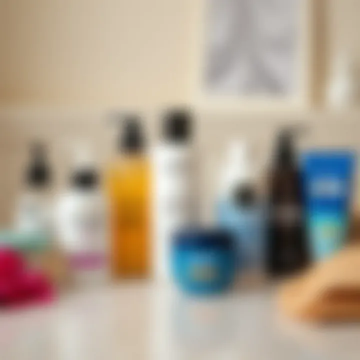 A variety of overnight conditioners displayed elegantly