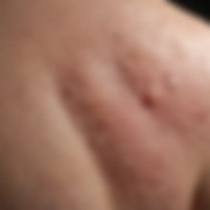 Close-up view of keratosis pilaris on skin texture