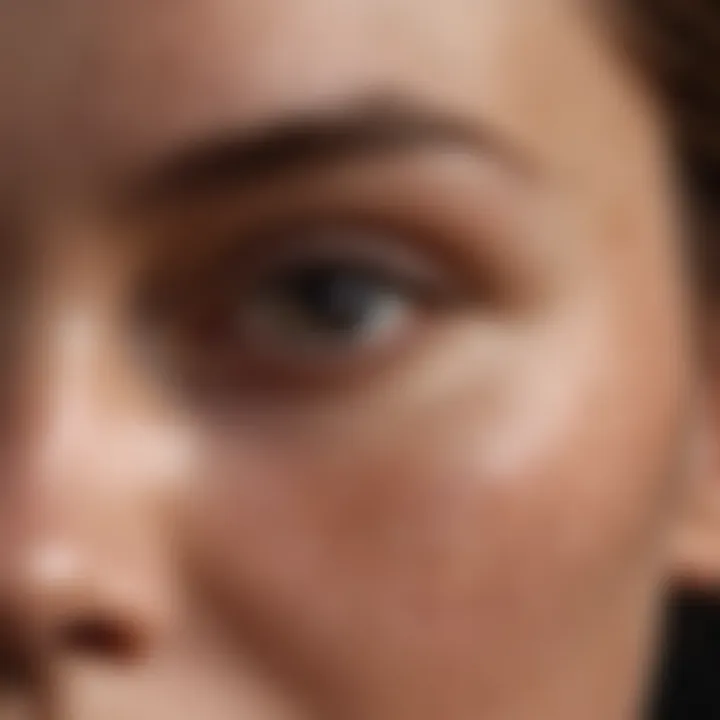 Close-up of skin showing hyperpigmentation