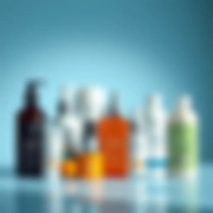 An array of popular hair growth topical solutions displayed elegantly