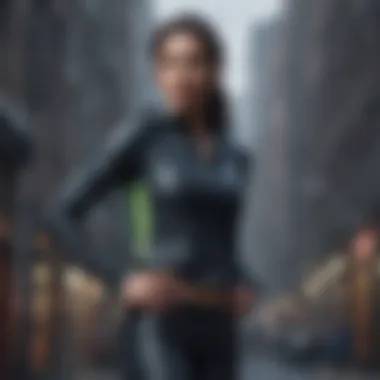 Layered workout outfit suitable for varying weather conditions.