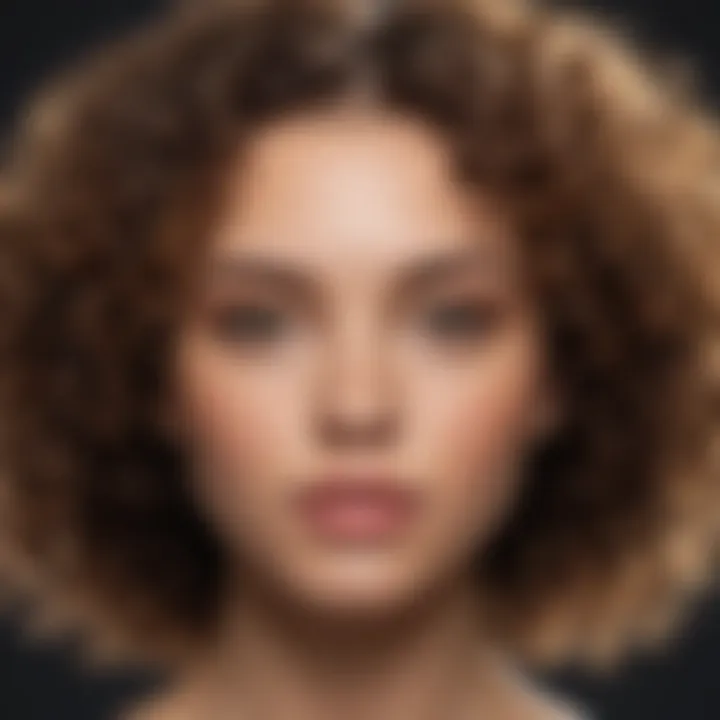Close-up of curly hair showcasing its texture
