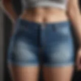 Stylish denim shorts tailored for curvy figures