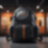 Stylish designer gym backpack displayed against a modern backdrop