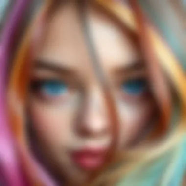 Eye Colors and Hair Dye Selection An array of eye colors paired with matching hair dye options