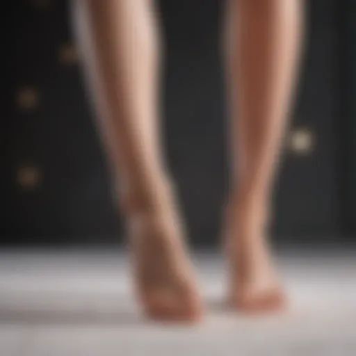 A close-up of freshly shaved legs with soft skin