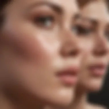 Visualization of different skin types reacting to firming creams
