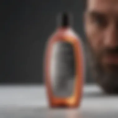 Close-up of Dr. Shapiro Hair Loss Shampoo bottle showcasing its unique design