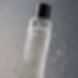 A close-up of a foaming cleanser in a glass bottle, highlighting its texture and bubbles.