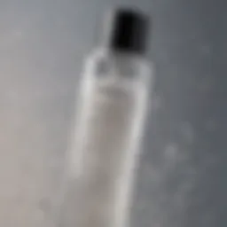 A close-up of a foaming cleanser in a glass bottle, highlighting its texture and bubbles.
