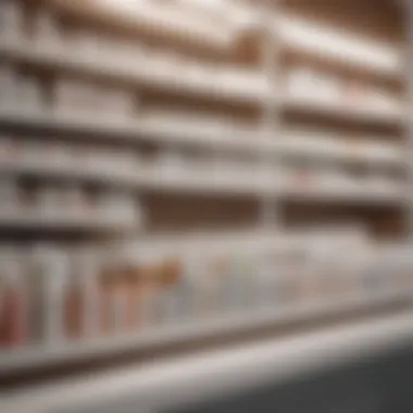 Display of popular eczema creams on a shelf