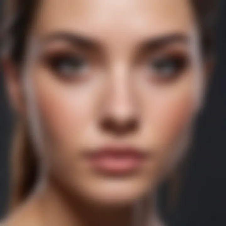 A final makeup look that highlights the eyes with minimal visible dark circles.