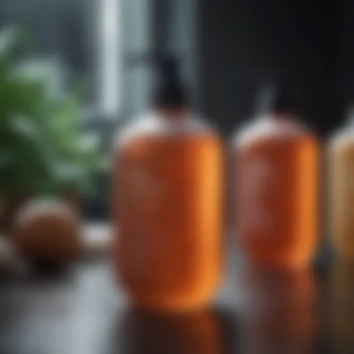 An array of shampoo bottles with nourishing ingredients