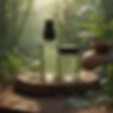 Herbal remedies displayed in a natural setting
