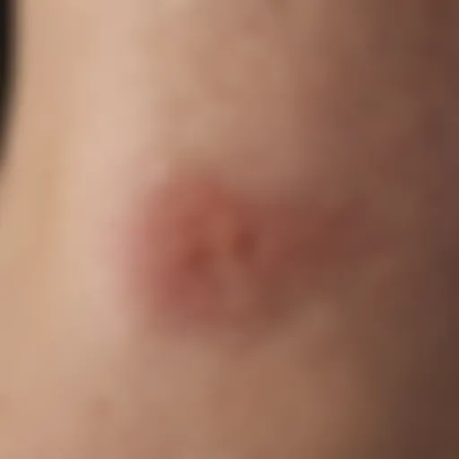 Close-up of skin showing an ingrown hair bump