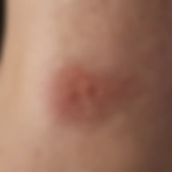 Close-up of skin showing an ingrown hair bump