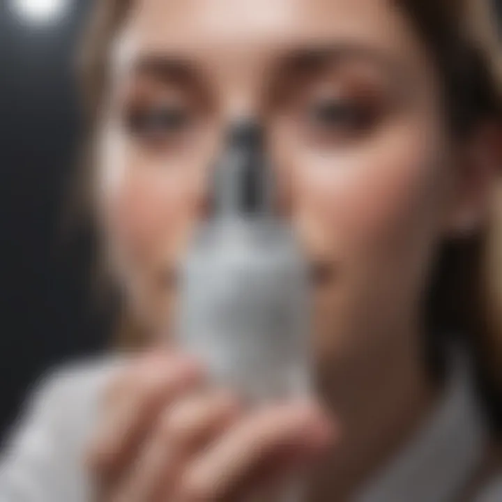 Skincare products arranged aesthetically for pore management