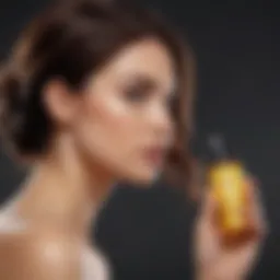 Nourishing hair oil application on tips