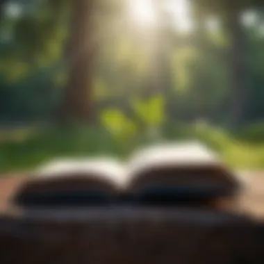 Pages of Possibility An open book with nature background symbolizing growth