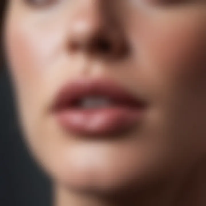 Close-up of a professional consultation for lip enhancement