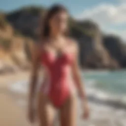 Elegant Eres bathing suit showcased on a serene beach