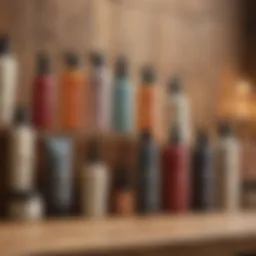 A variety of curl creams displayed on a wooden surface