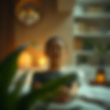 Creating a Relaxing Scalp Environment A serene, tranquil environment symbolizing scalp relaxation