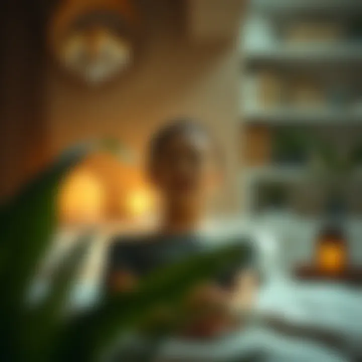 Creating a Relaxing Scalp Environment A serene, tranquil environment symbolizing scalp relaxation