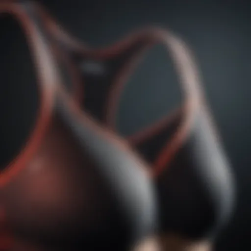 Close-up of a high-impact sports bra showcasing its support features