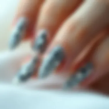 Intricate nail designs featuring geometric patterns