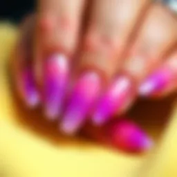 Vibrant nail art showcasing ombre techniques