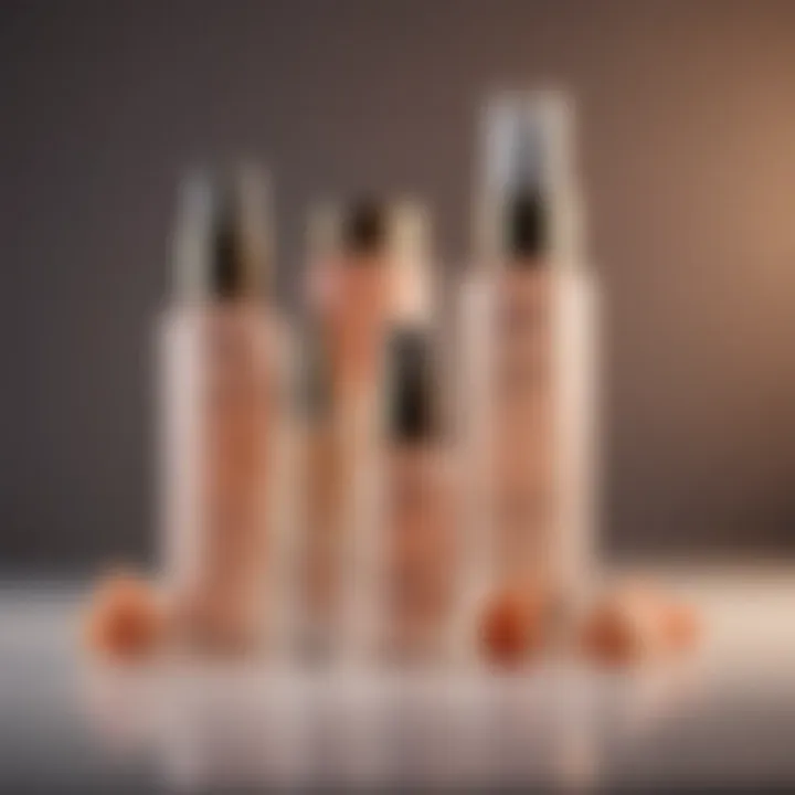 An elegant arrangement of various skincare products targeting hyperpigmentation.