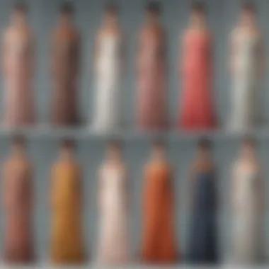 Diverse Styles of Long Sundresses A collage of different sundress styles and silhouettes