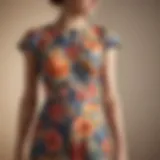 Elegant floral patterns adorning the fabric of the Anthropologie flower dress