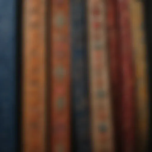 A collection of vibrant Anthropologie purse straps displaying various patterns and textures