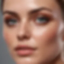 Close-up of a rejuvenating facial peel on smooth skin
