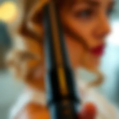 Innovative Technology in Curling Wands Close-up of advanced technology features in a curling wand